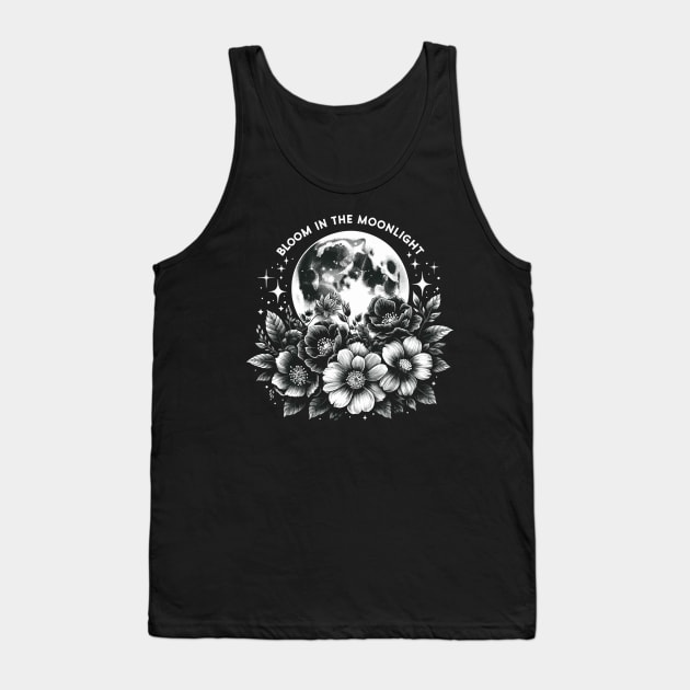 Lunar Blossom: Bloom in the Moonlight Tank Top by WEARWORLD